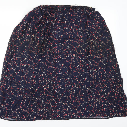 Bonmarché Womens Blue Floral  A-Line Skirt Size 16