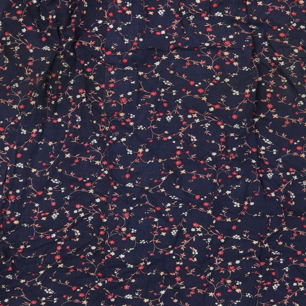 Bonmarché Womens Blue Floral  A-Line Skirt Size 16