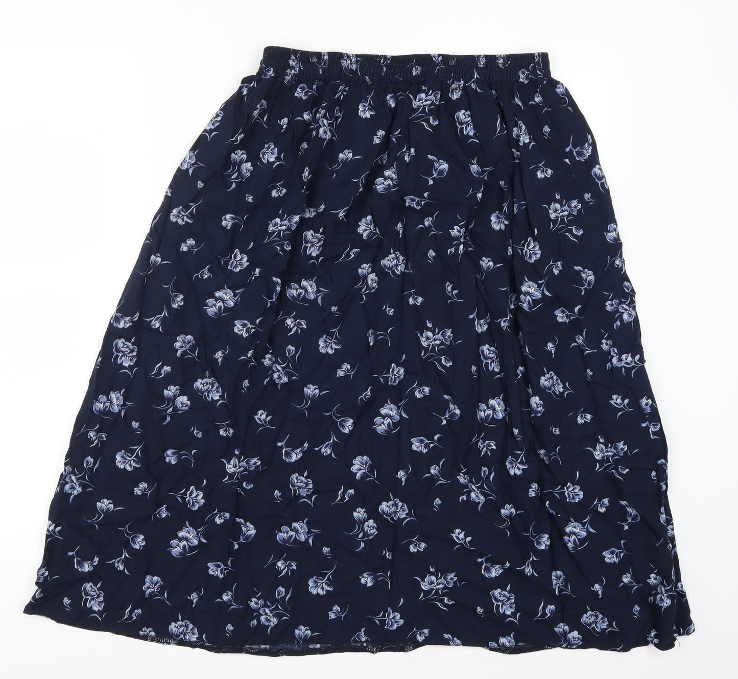 Design Essentials Womens Blue Floral  A-Line Skirt Size 16