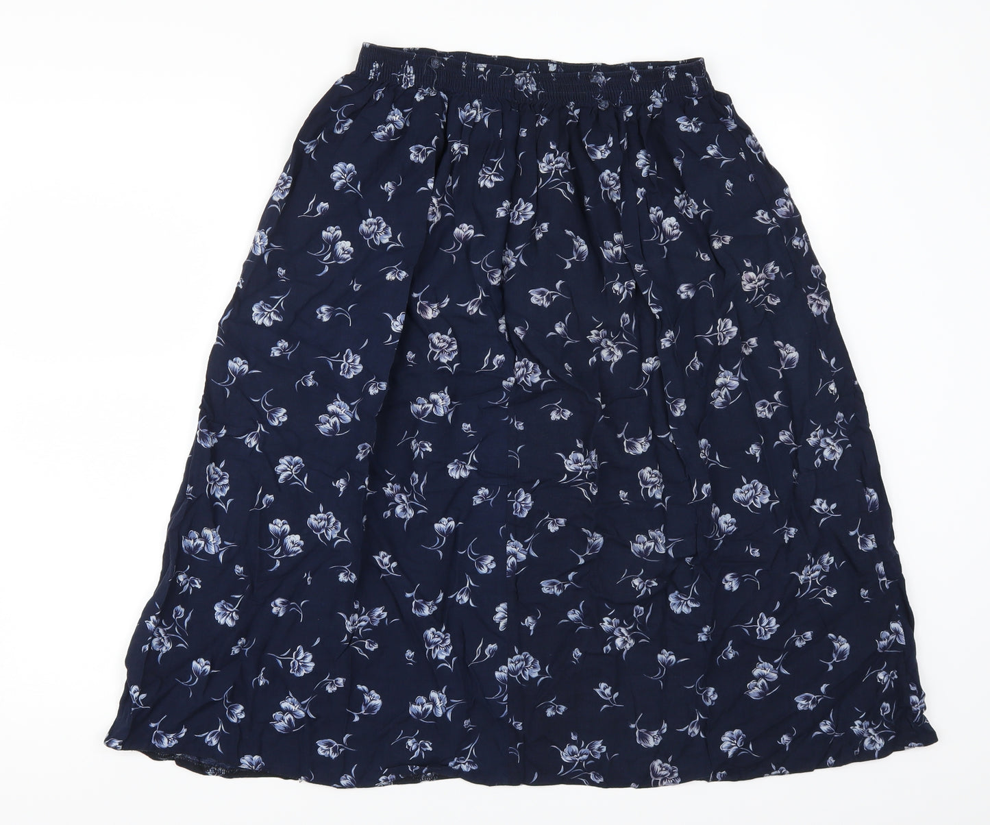 Design Essentials Womens Blue Floral  A-Line Skirt Size 16