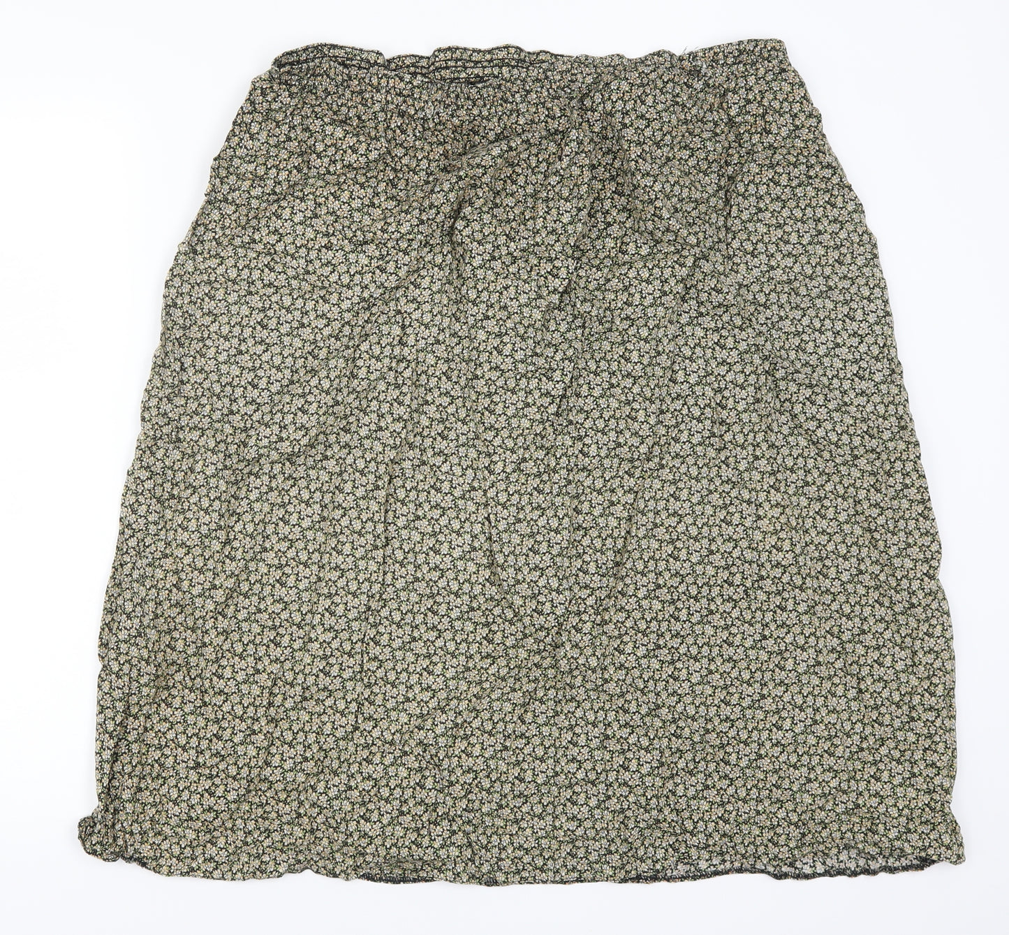 Bonmarché Womens Green Floral  A-Line Skirt Size 16