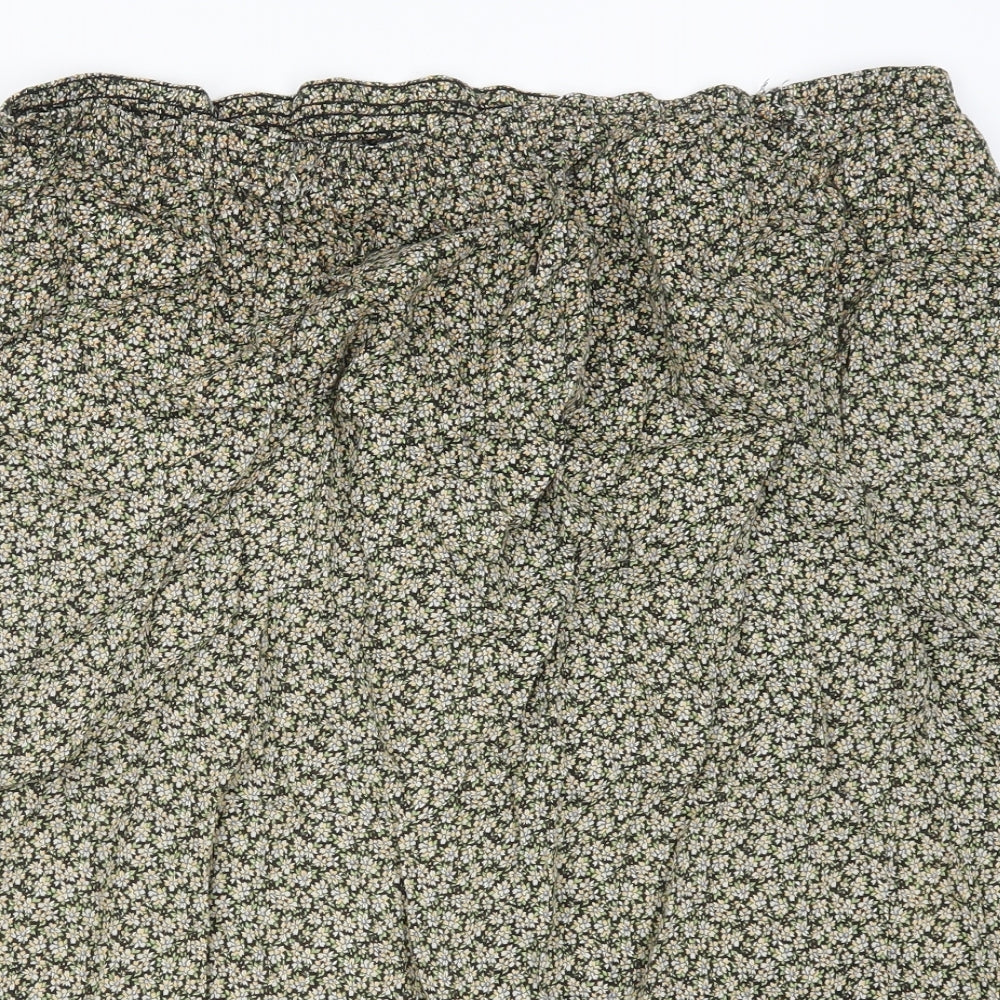 Bonmarché Womens Green Floral  A-Line Skirt Size 16