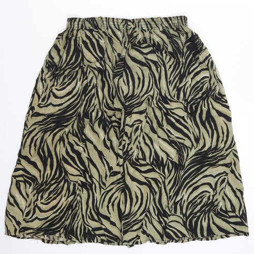 Design Essentials Womens Green Animal Print  A-Line Skirt Size 16