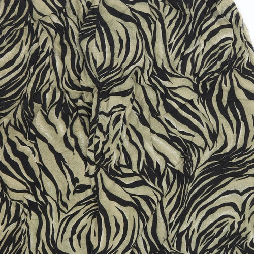 Design Essentials Womens Green Animal Print  A-Line Skirt Size 16