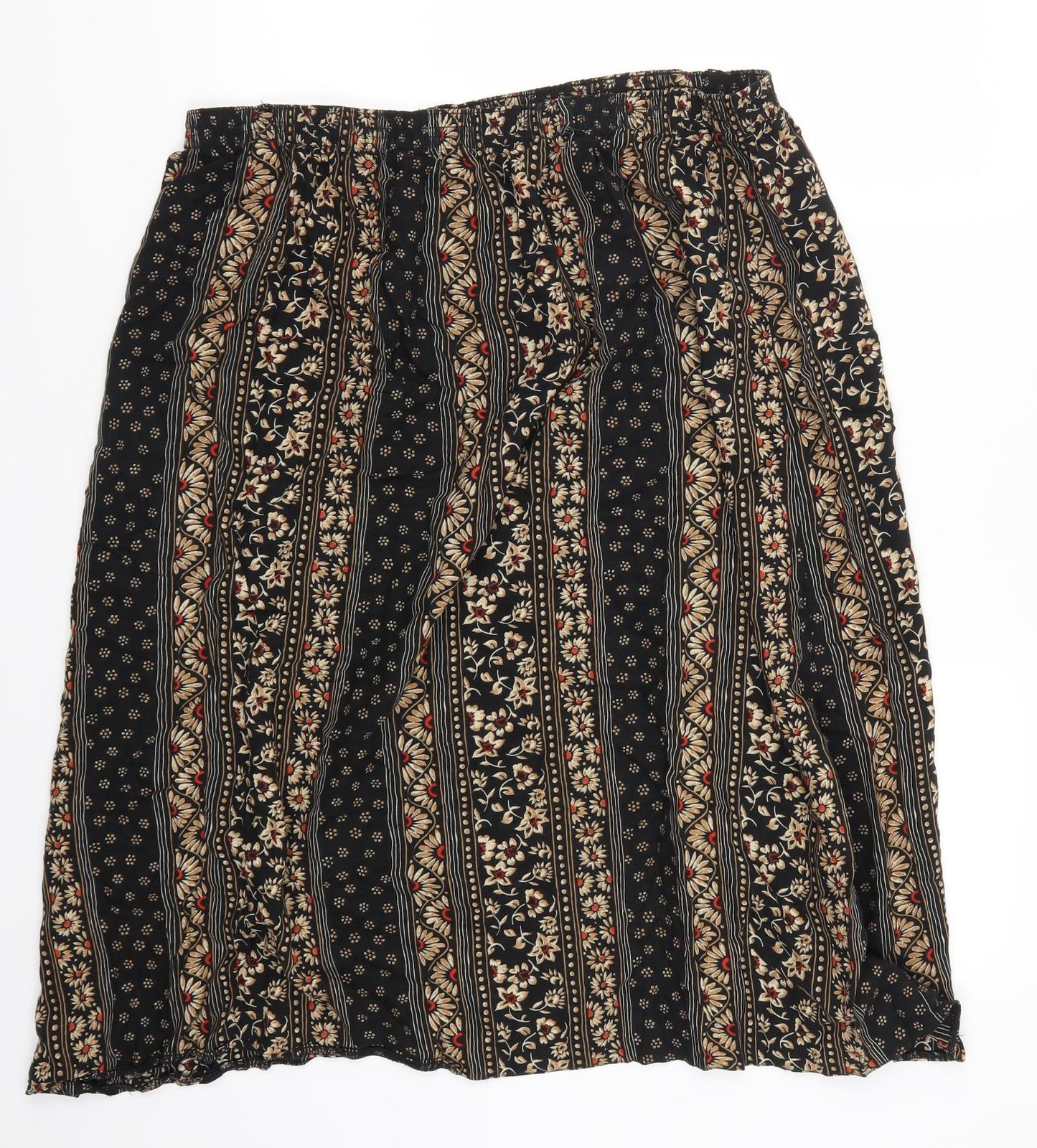 Bonmarché Womens Brown Geometric  A-Line Skirt Size 16