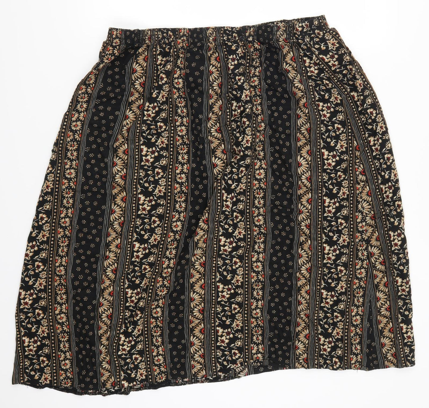 Bonmarché Womens Brown Geometric  A-Line Skirt Size 16