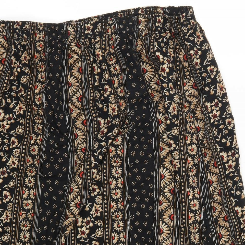 Bonmarché Womens Brown Geometric  A-Line Skirt Size 16