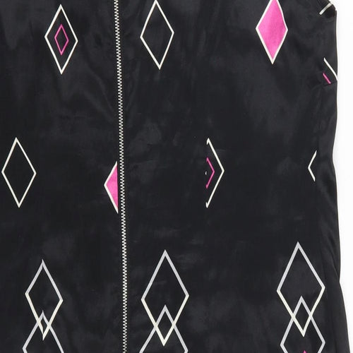 Marina Kaneva Womens Black Geometric  Tank Dress  Size 14  - Pink