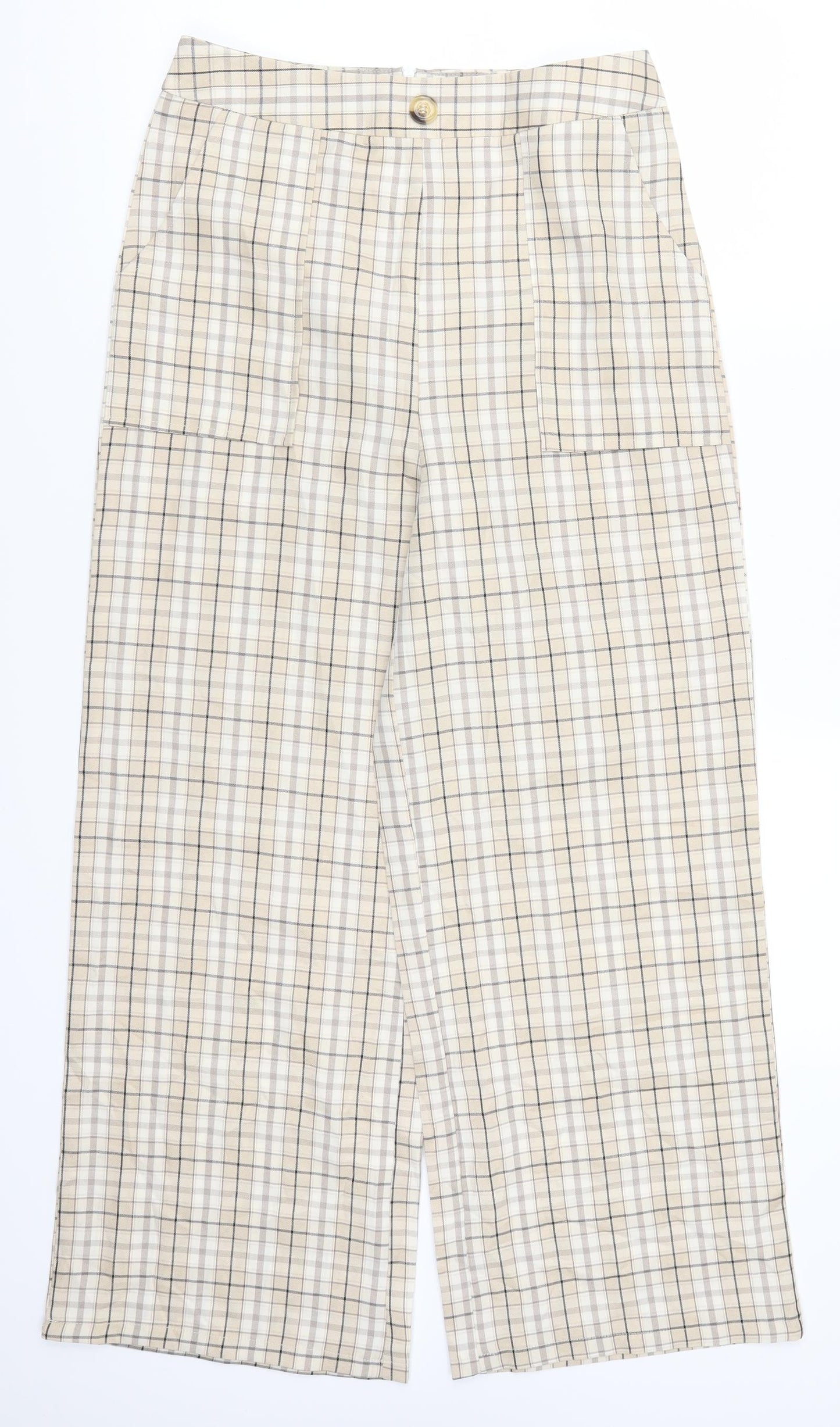 SheIn Womens Beige Check  Trousers  Size M L26 in