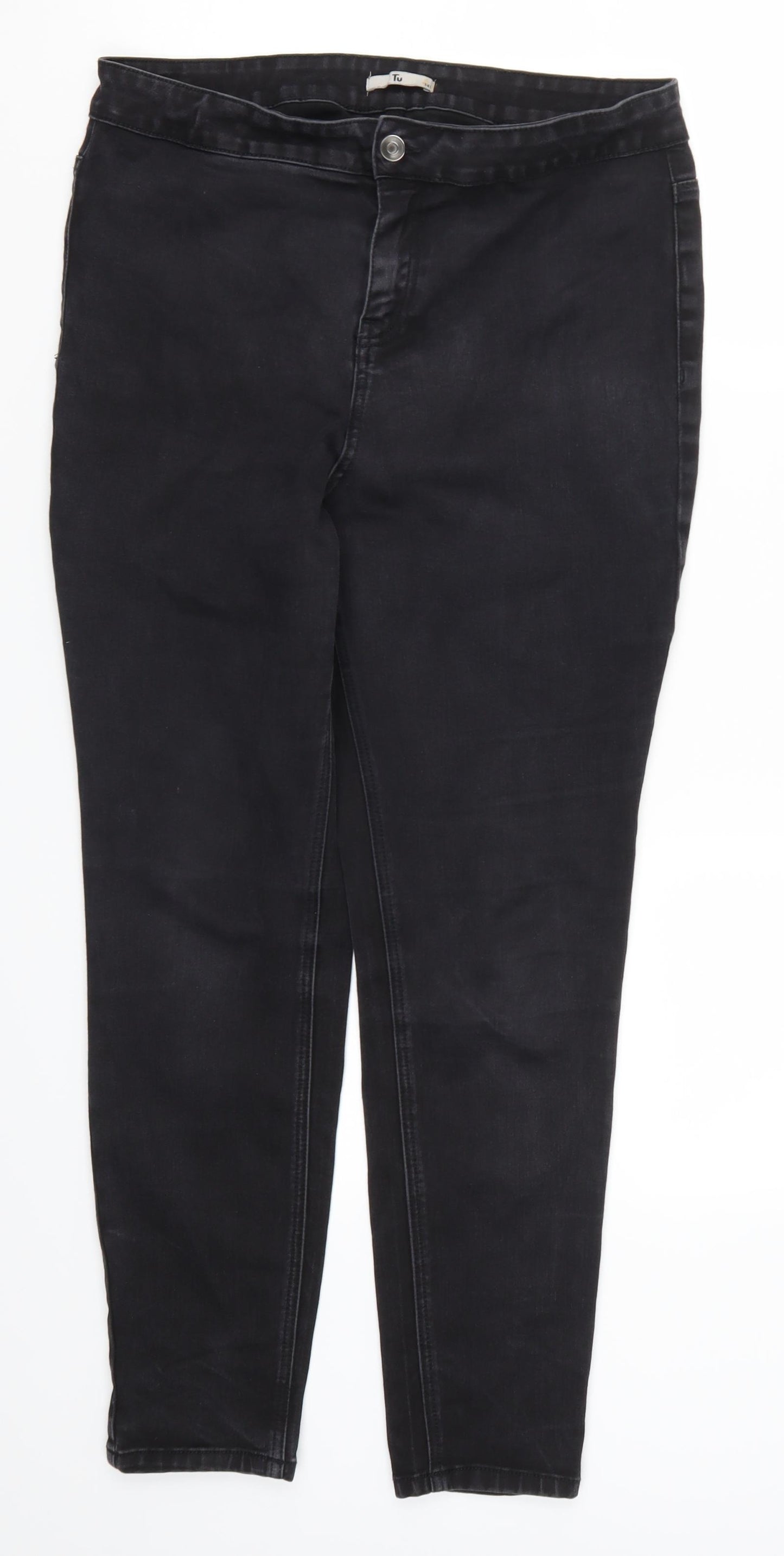 TU Womens Black  Denim Skinny Jeans Size 14 L26 in