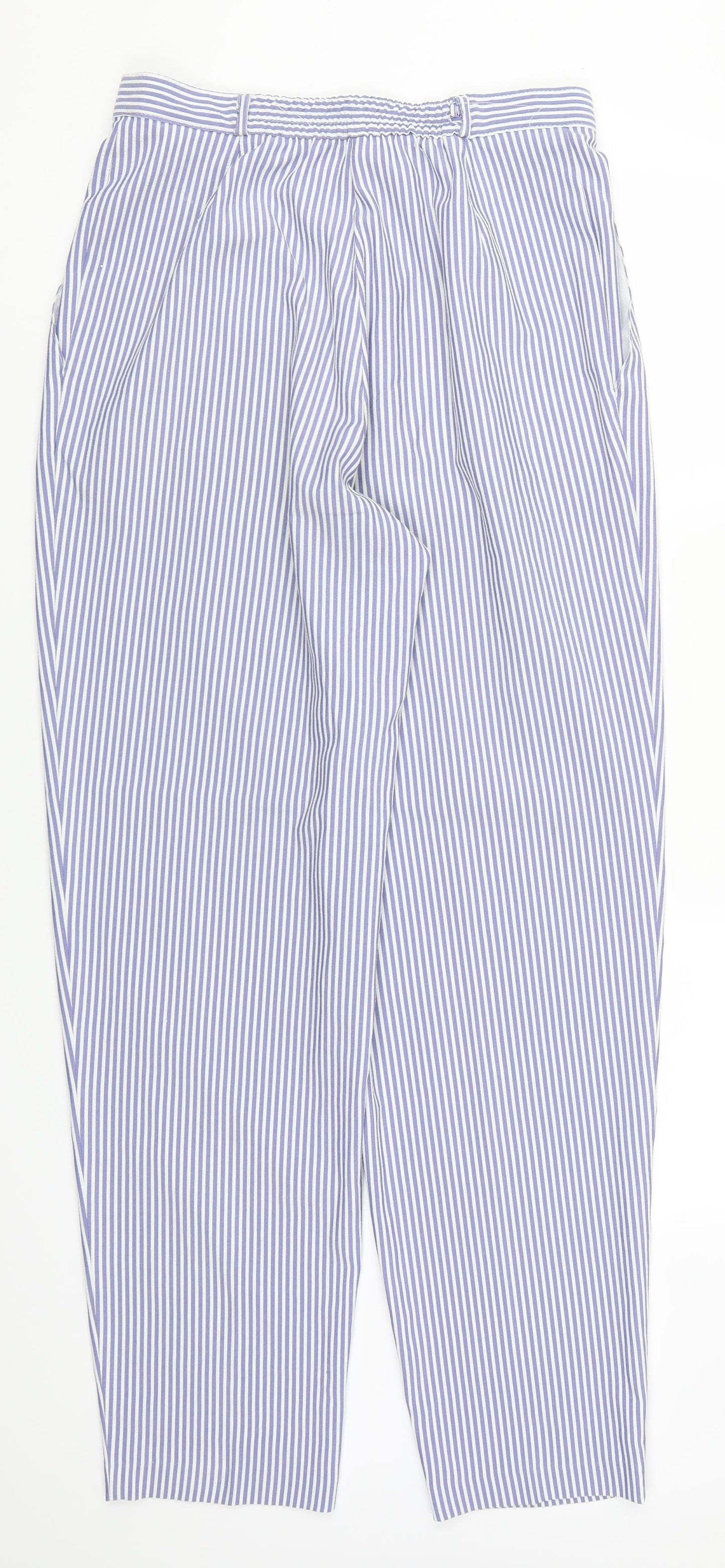 Marks and Spencer Womens Blue Striped  Trousers  Size 14 L30 in
