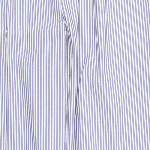 Marks and Spencer Womens Blue Striped  Trousers  Size 14 L30 in