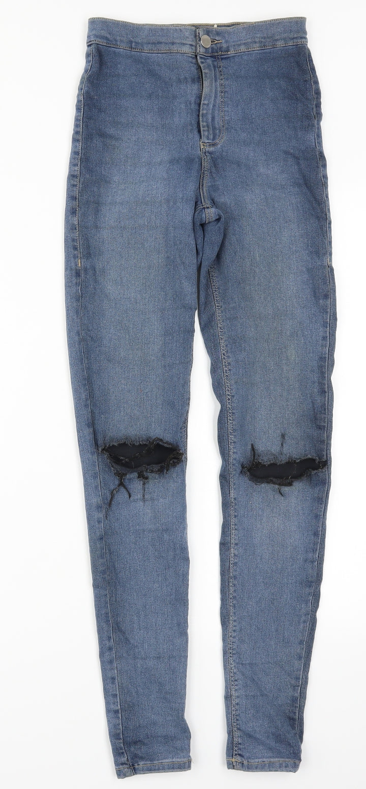 Topshop Womens Blue Denim Skinny Jeans Size 25 in L26 in