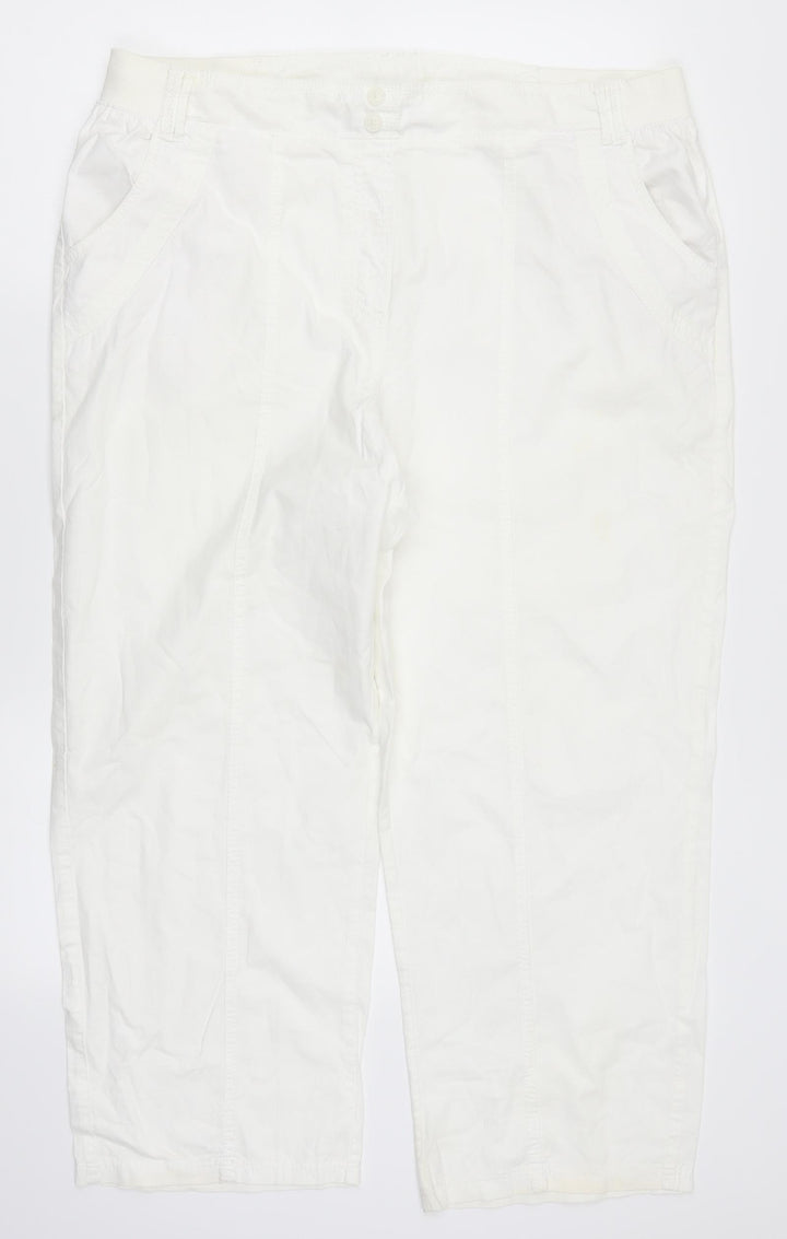Bonmarché Womens White Trousers Size 18 L26 in
