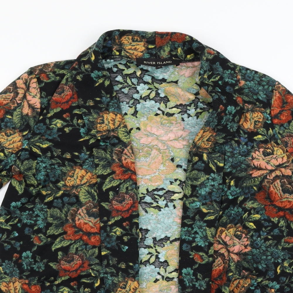 River Island Womens Green Floral  Jacket Blazer Size 10
