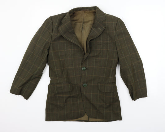 Front view of Preworn women’s green jacket coat, size M