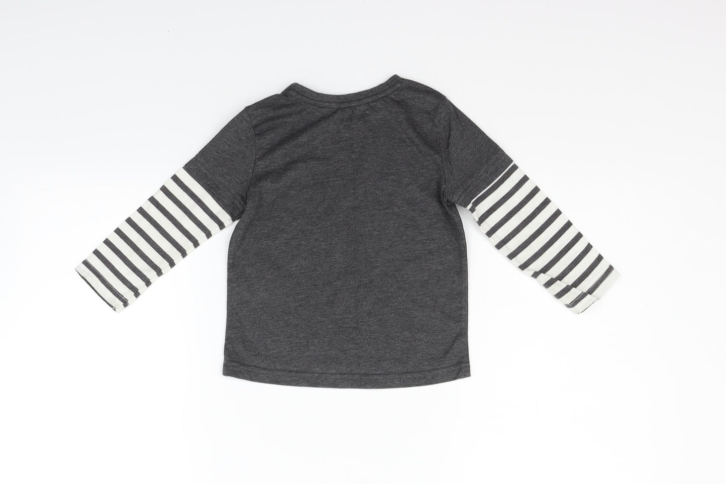 George Boys Grey Striped  Basic T-Shirt Size 2-3 Years