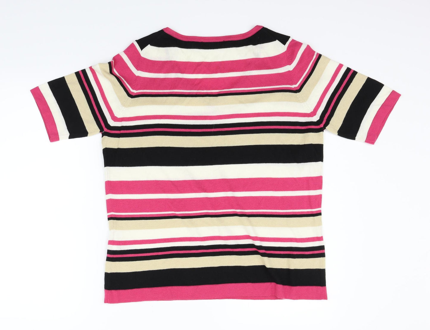 Marks and Spencer Womens Pink Striped  Pullover Jumper Size 16