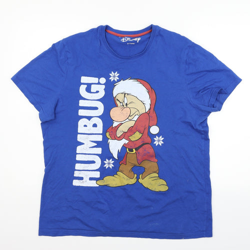 Disney Mens Blue    T-Shirt Size L  - Grumpy
