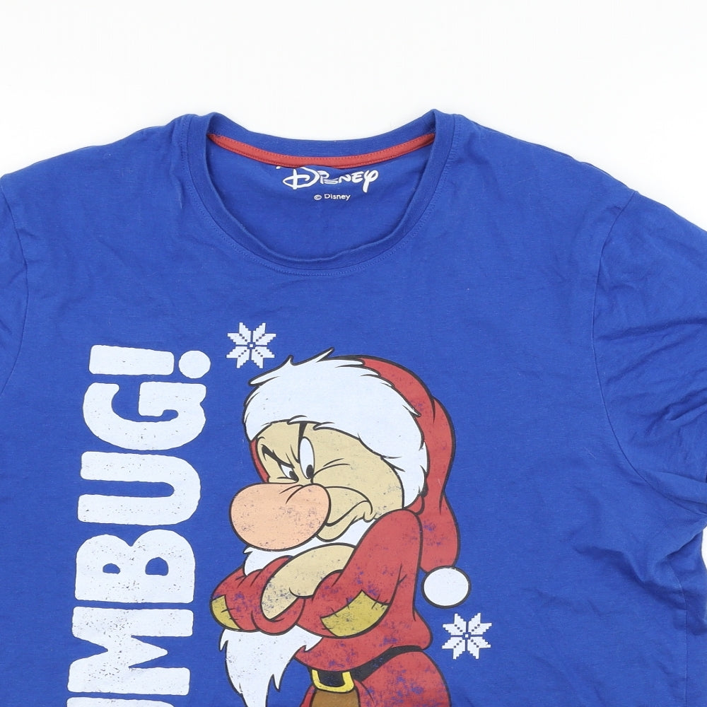 Disney Mens Blue    T-Shirt Size L  - Grumpy