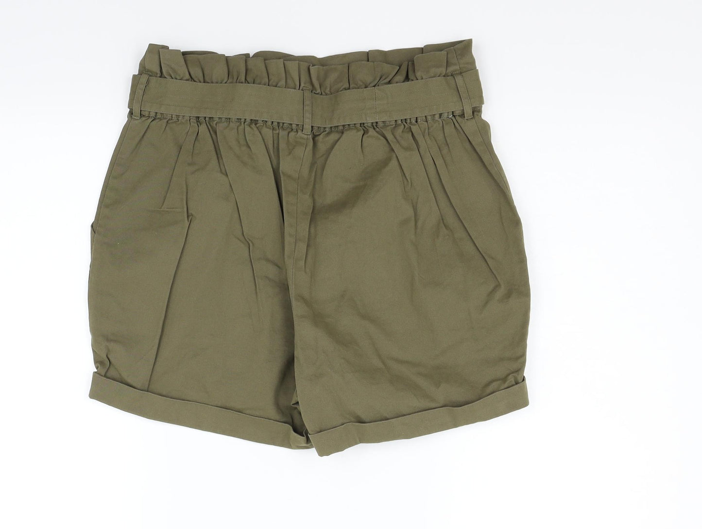 Primark Womens Green   Chino Shorts Size 14 - belted
