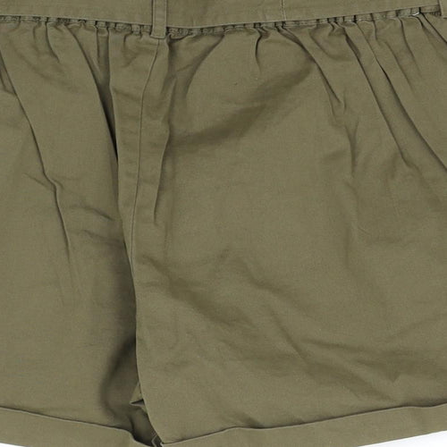 Primark Womens Green   Chino Shorts Size 14 - belted