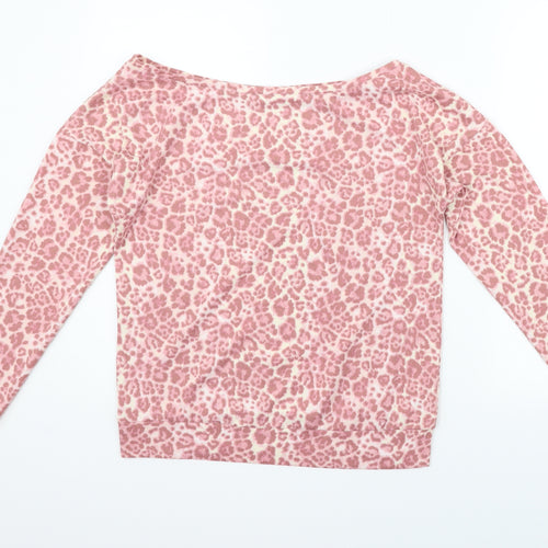 Very Girls Pink Geometric  Pullover Jumper Size 8-9 Years