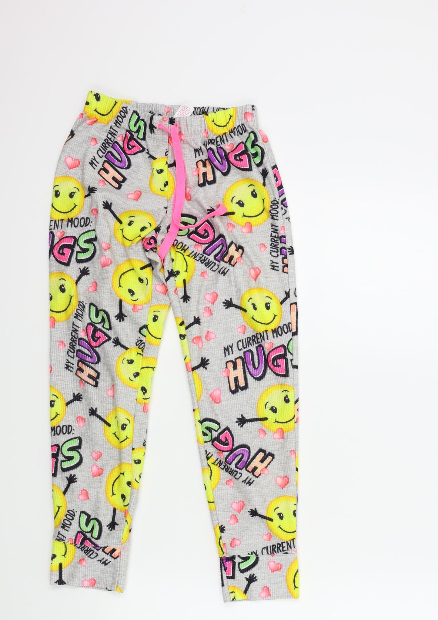 Justice Girls Green Colourblock  Top Pyjama Pants Size 8 Years  - Emoji