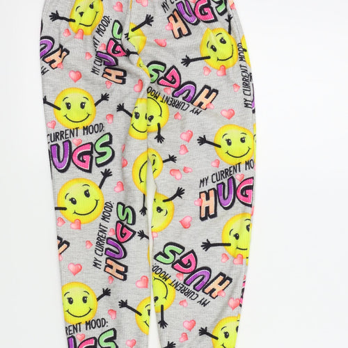 Justice Girls Green Colourblock  Top Pyjama Pants Size 8 Years  - Emoji