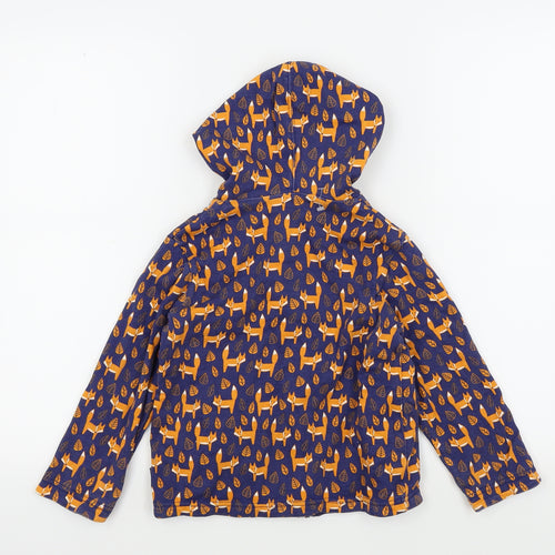 JoJo Maman Bébé Boys Blue   Basic Coat Coat Size 4-5 Years  - Fox Print