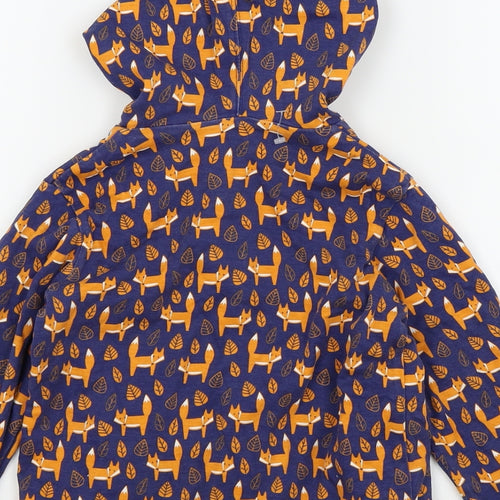 JoJo Maman Bébé Boys Blue   Basic Coat Coat Size 4-5 Years  - Fox Print