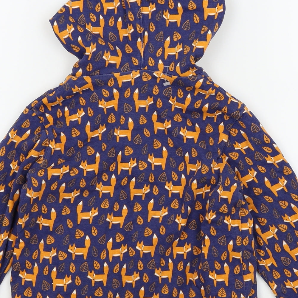 JoJo Maman Bébé Boys Blue   Basic Coat Coat Size 4-5 Years  - Fox Print
