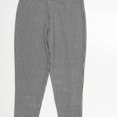 Select Girls Black Check  Jegging Trousers Size 10 Years - Frill Detail