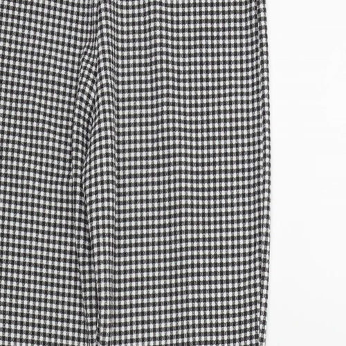 Select Girls Black Check  Jegging Trousers Size 10 Years - Frill Detail