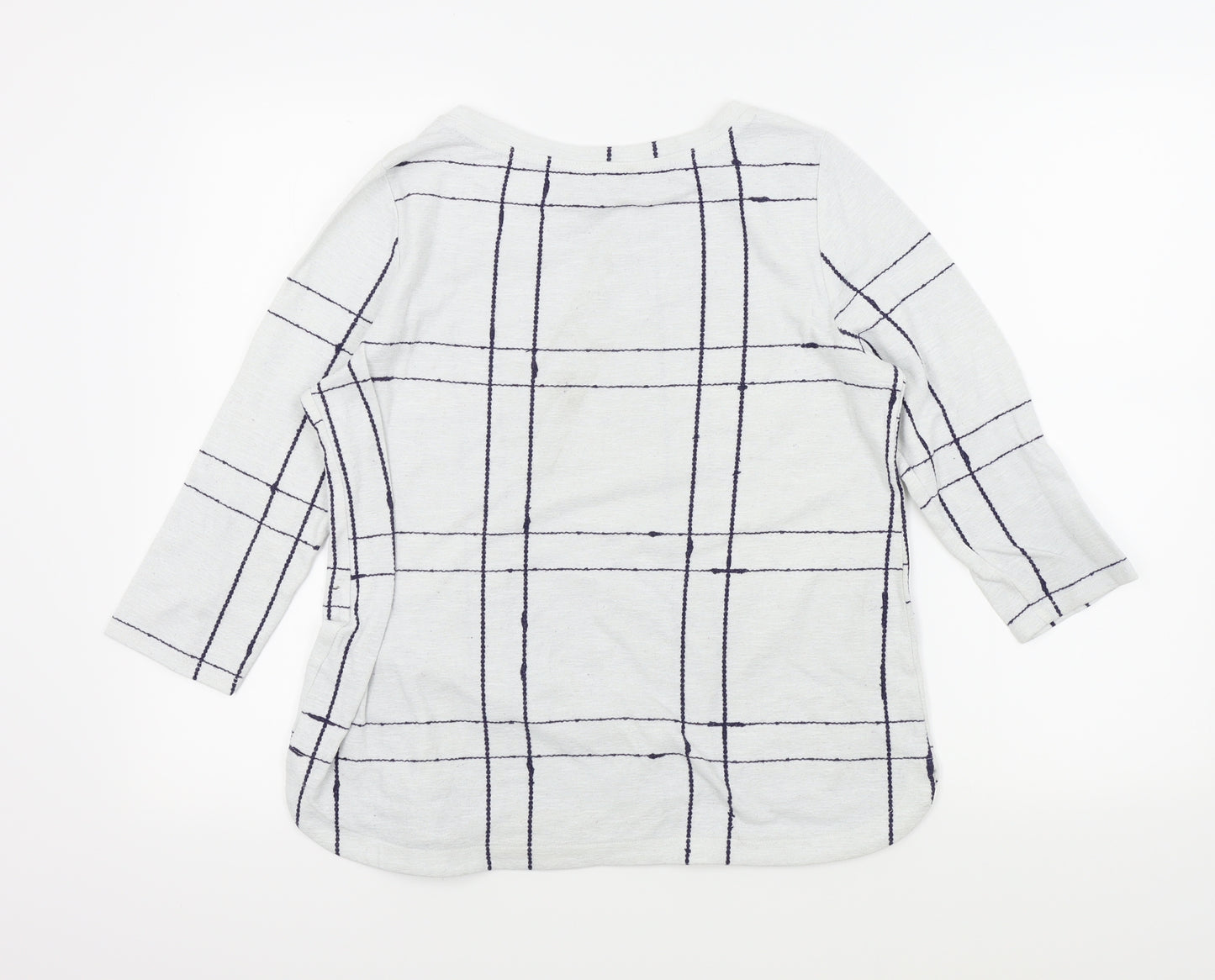 Bonmarché Womens White Check  Pullover Jumper Size 12