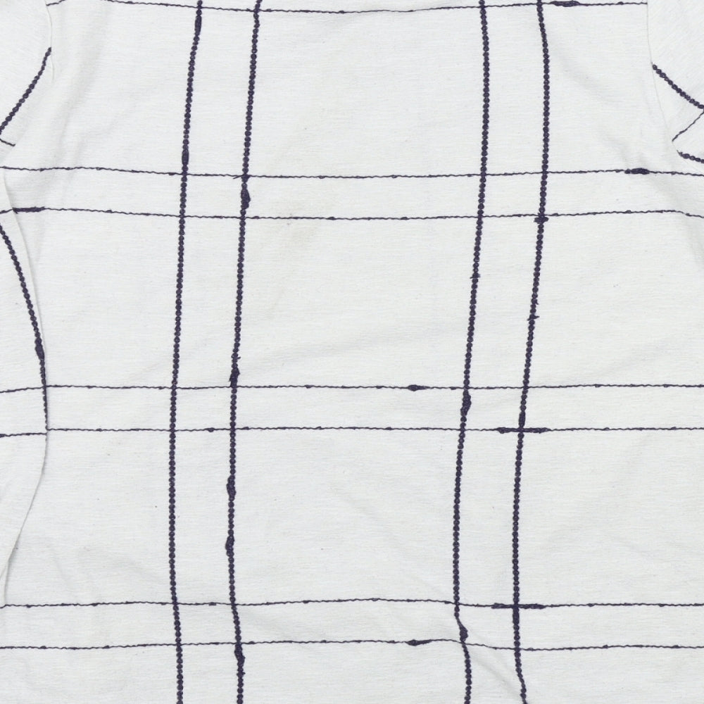 Bonmarché Womens White Check  Pullover Jumper Size 12