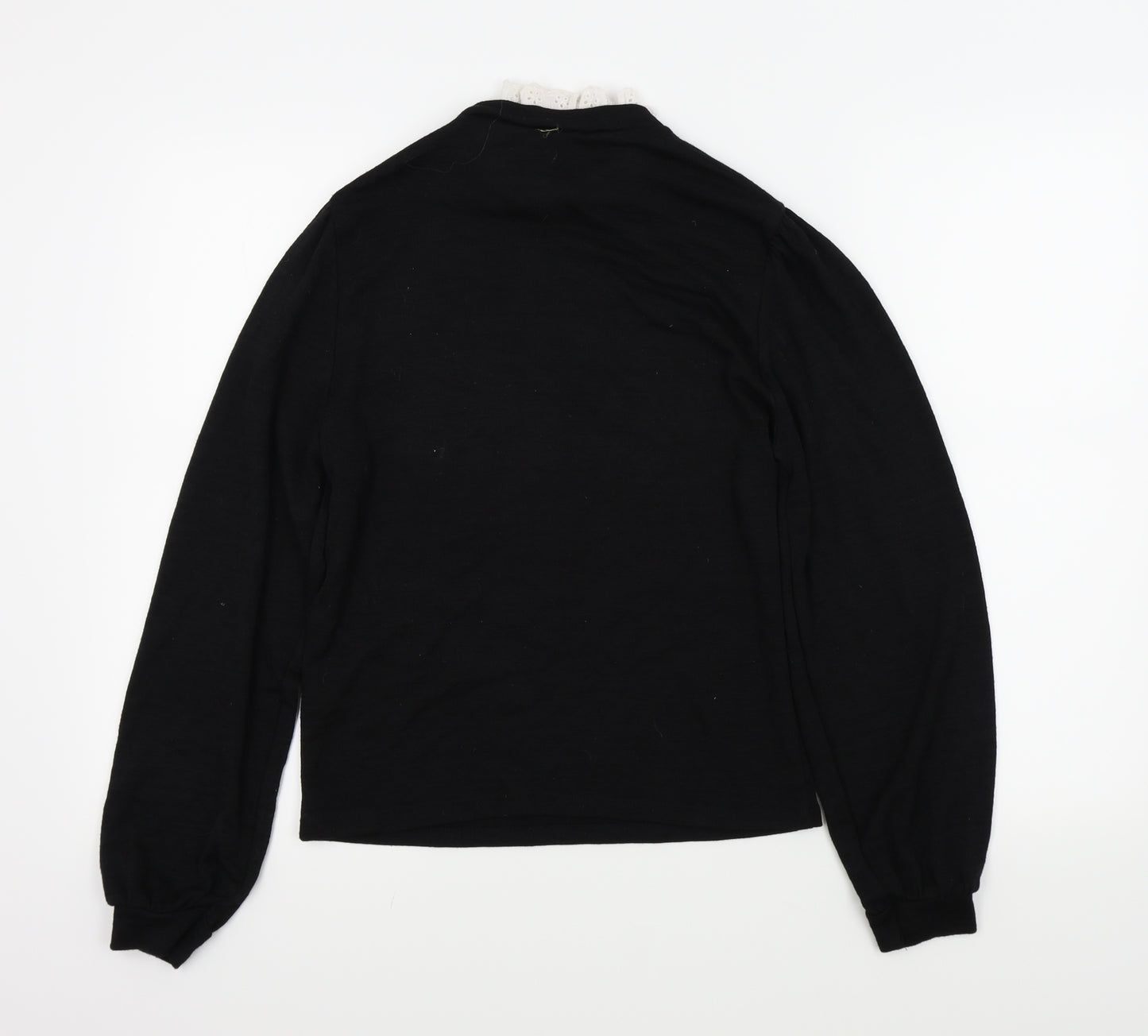 NEWLOOK Womens Black   Pullover Jumper Size 12  - Frill Collar Detail