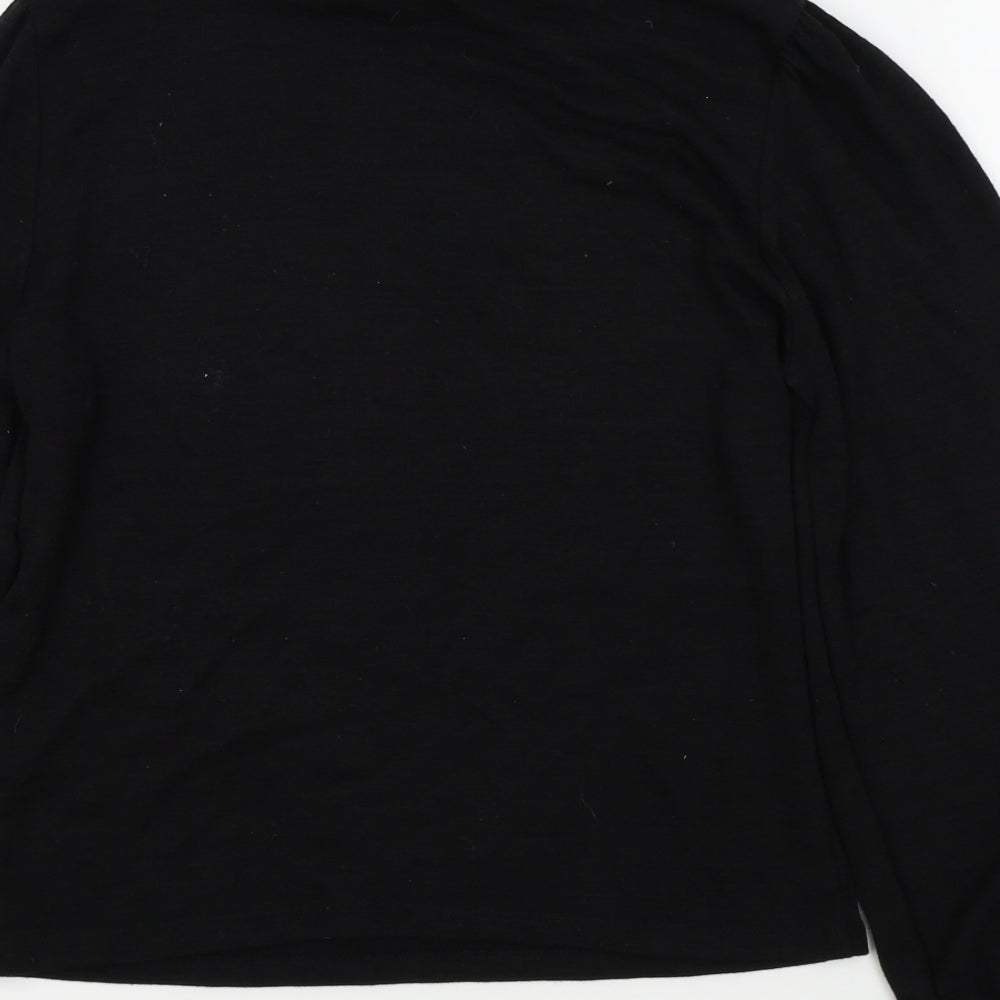 NEWLOOK Womens Black   Pullover Jumper Size 12  - Frill Collar Detail