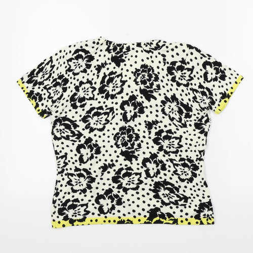 Precis Womens Black Floral  Pullover Jumper Size M