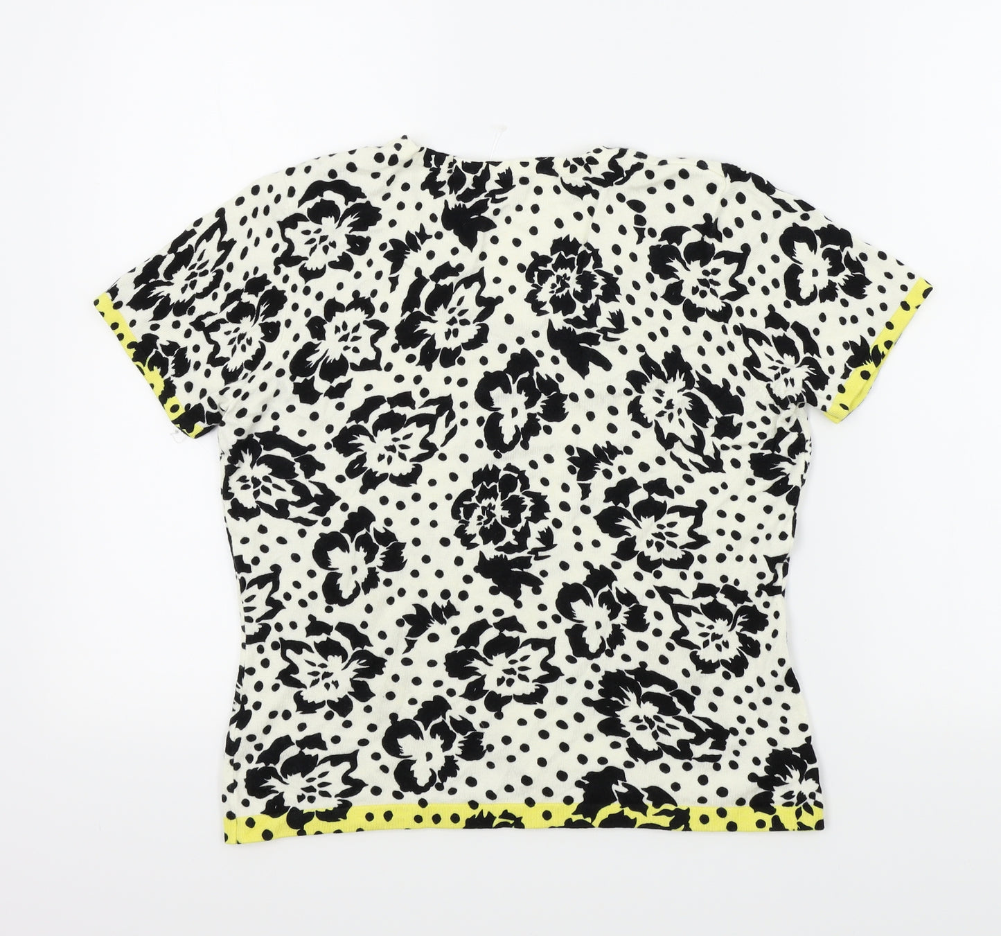 Precis Womens Black Floral  Pullover Jumper Size M
