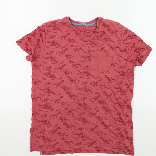 George Boys Pink   Basic T-Shirt Size 12-13 Years  - dinasours