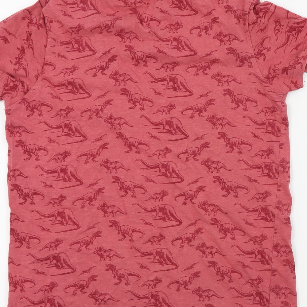 George Boys Pink   Basic T-Shirt Size 12-13 Years  - dinasours