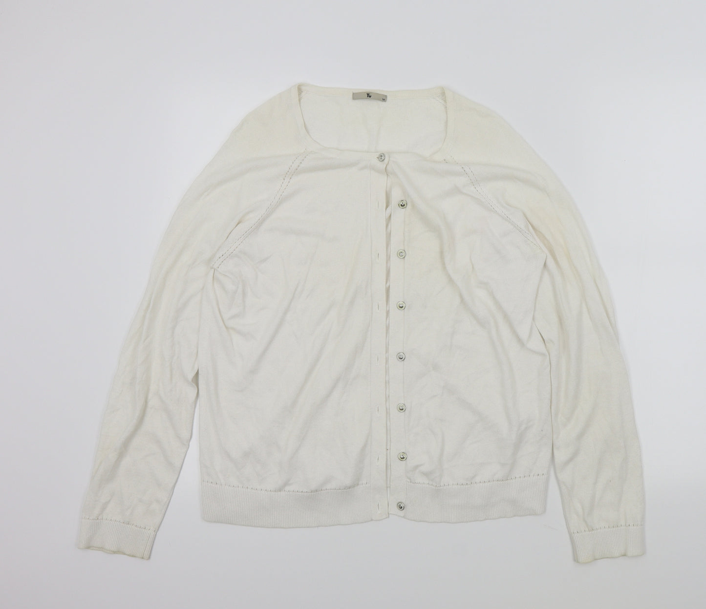 TU Womens White   Cardigan Jumper Size 16