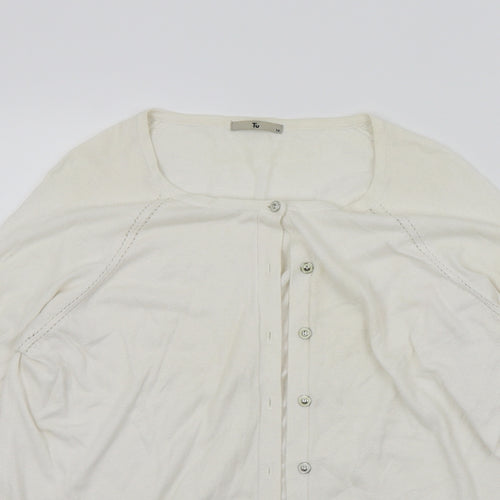 TU Womens White   Cardigan Jumper Size 16