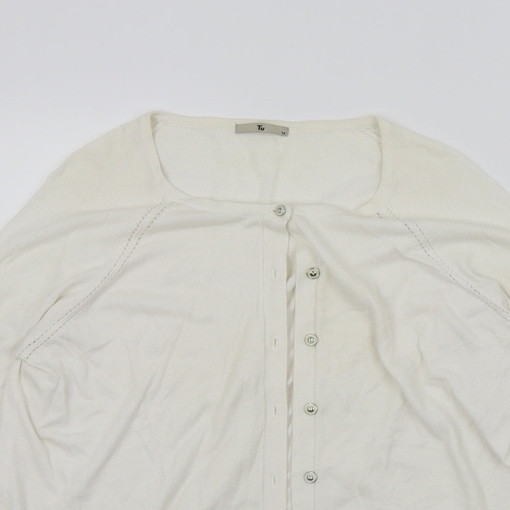 TU Womens White   Cardigan Jumper Size 16