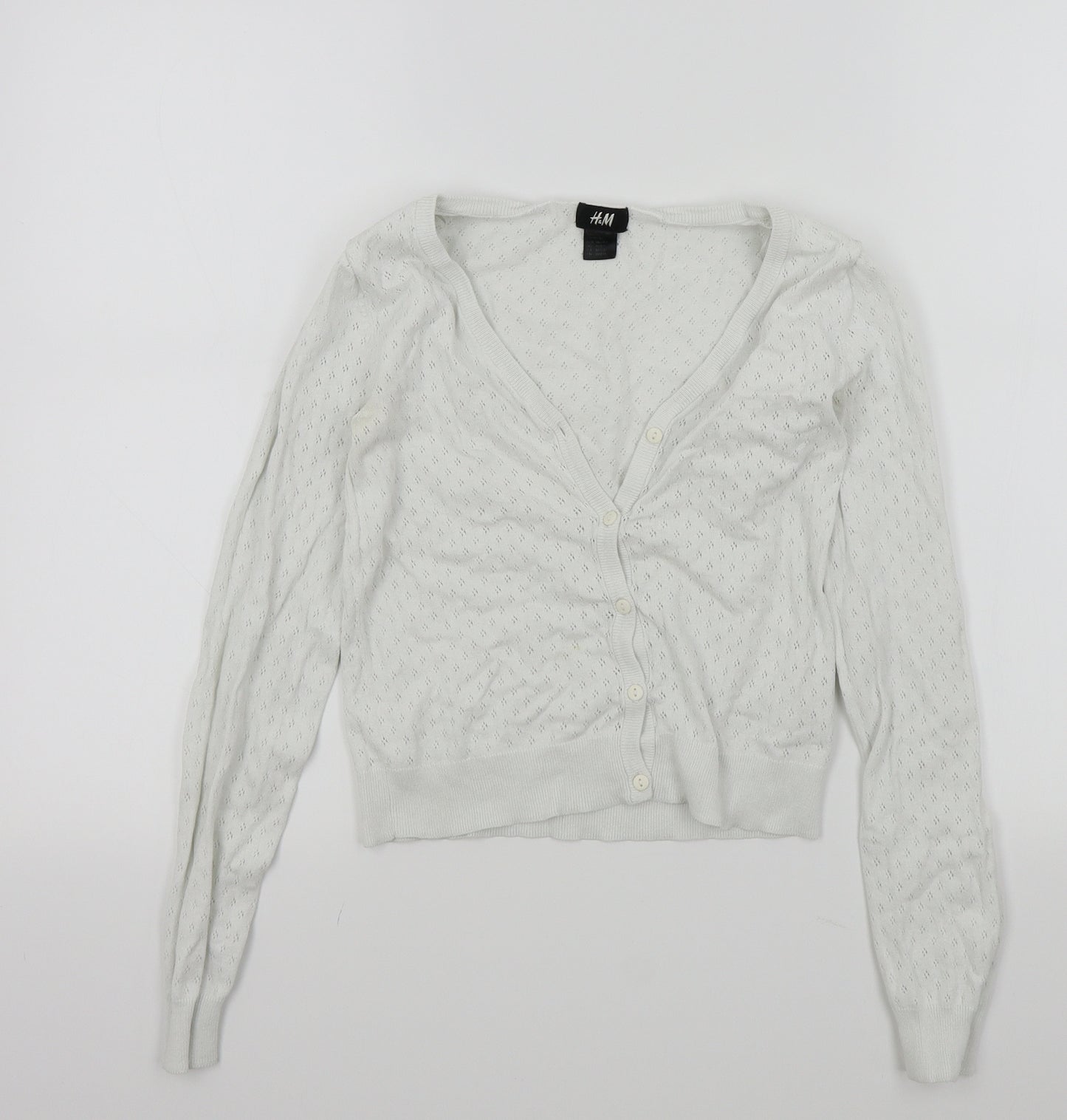 H&M Girls White   Cardigan Jumper Size 10-11 Years