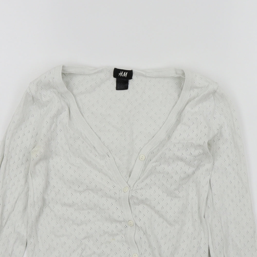 H&M Girls White   Cardigan Jumper Size 10-11 Years
