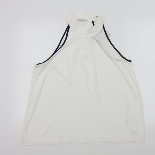 TU Womens White Colourblock  Basic Blouse Size 18