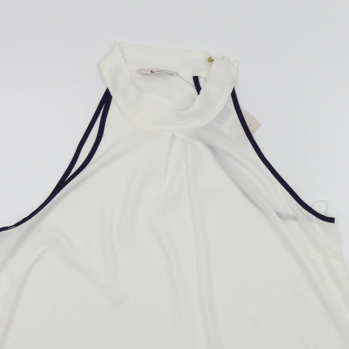 TU Womens White Colourblock  Basic Blouse Size 18