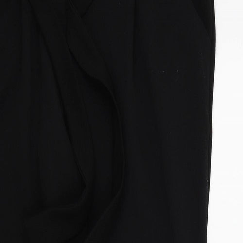 Preworn Womens Black   Trousers  Size 14 L29 in - Frill Detail
